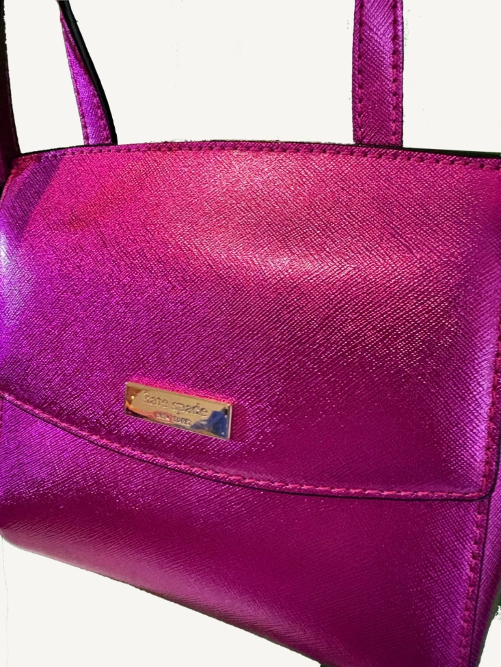 Kate Spade New York Metallic Fuchsia Crossbody Bag
